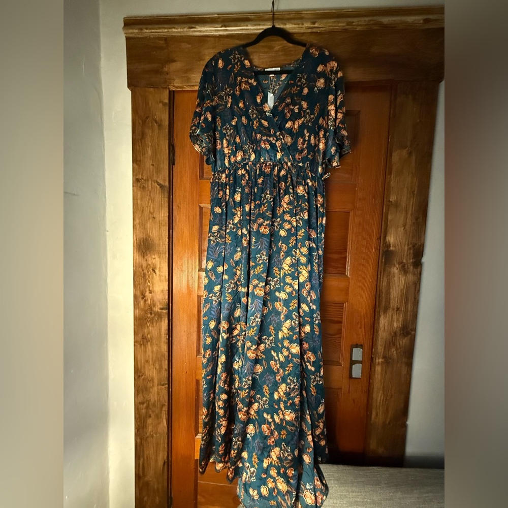 Baltic Born Maxi Dress in Blue and Orange